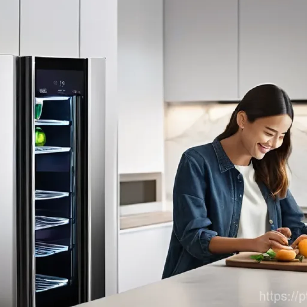 스마트 주방과 온라인 커뮤니티 - **Prompt:** A modern, bright, and inviting kitchen with sleek, integrated smart appliances. A family...