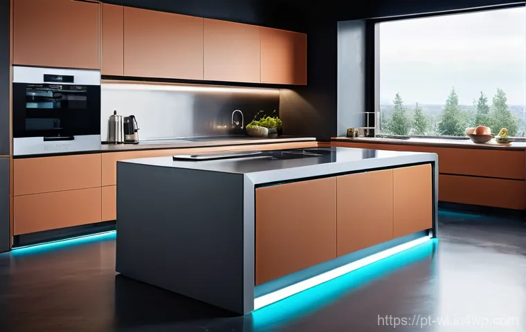 스마트 주방의 기술적 한계 - **Frustration in a Connected Kitchen: The Connectivity Challenge**
    Depict a realistic, contempor...