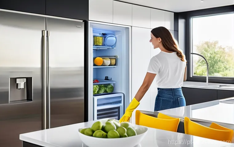 스마트 주방에서의 청소 방법 - Prompt 1: Gleaming Smart Kitchen Surfaces**