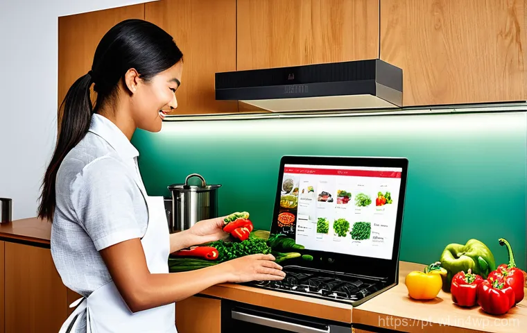 스마트 주방과 요리의 개인화 - **Prompt:** A bright and inviting, hyper-modern smart kitchen. A family of three – a father, mother,...