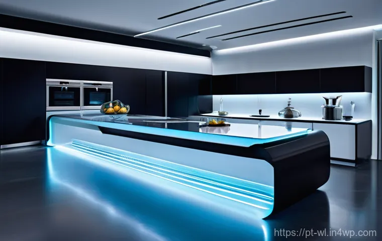 스마트 주방과 요리의 개인화 - **Prompt:** A close-up, high-detail view of a personalized and sustainable cooking experience within...